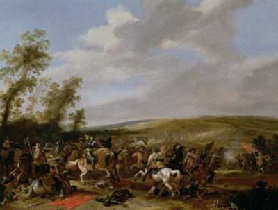 Battle Scene at Lutzen between King Gustavus Adolfus of Sweden against the Troops of Wallenstein by Anthonie Palamedesz